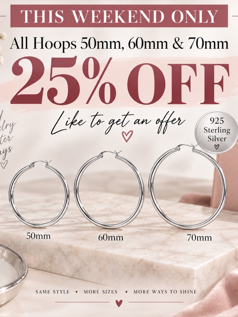 Sterling silver hoop earrings